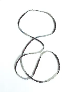 ANN LIGHTFOOT - LONG STRAND SAPPHIRE, AQUAMRINE AND PYRITE NECKLACE