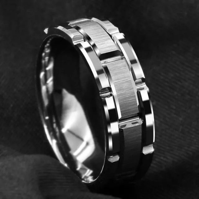 Antonios Classy Stainless Steel Ring Men