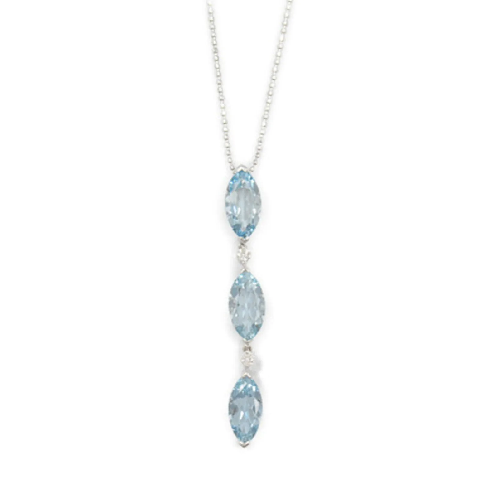 Aquamarine Diamond Necklace K18WG White Gold