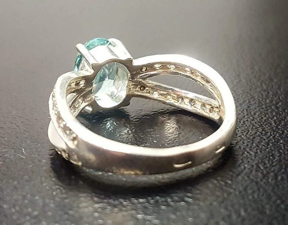 Aquamarine Ring - Blue Engagement Ring - Classy Vintage Ring