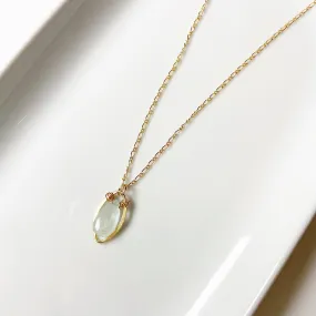 Aquamarine teardrop marquis pendant (18 inches)