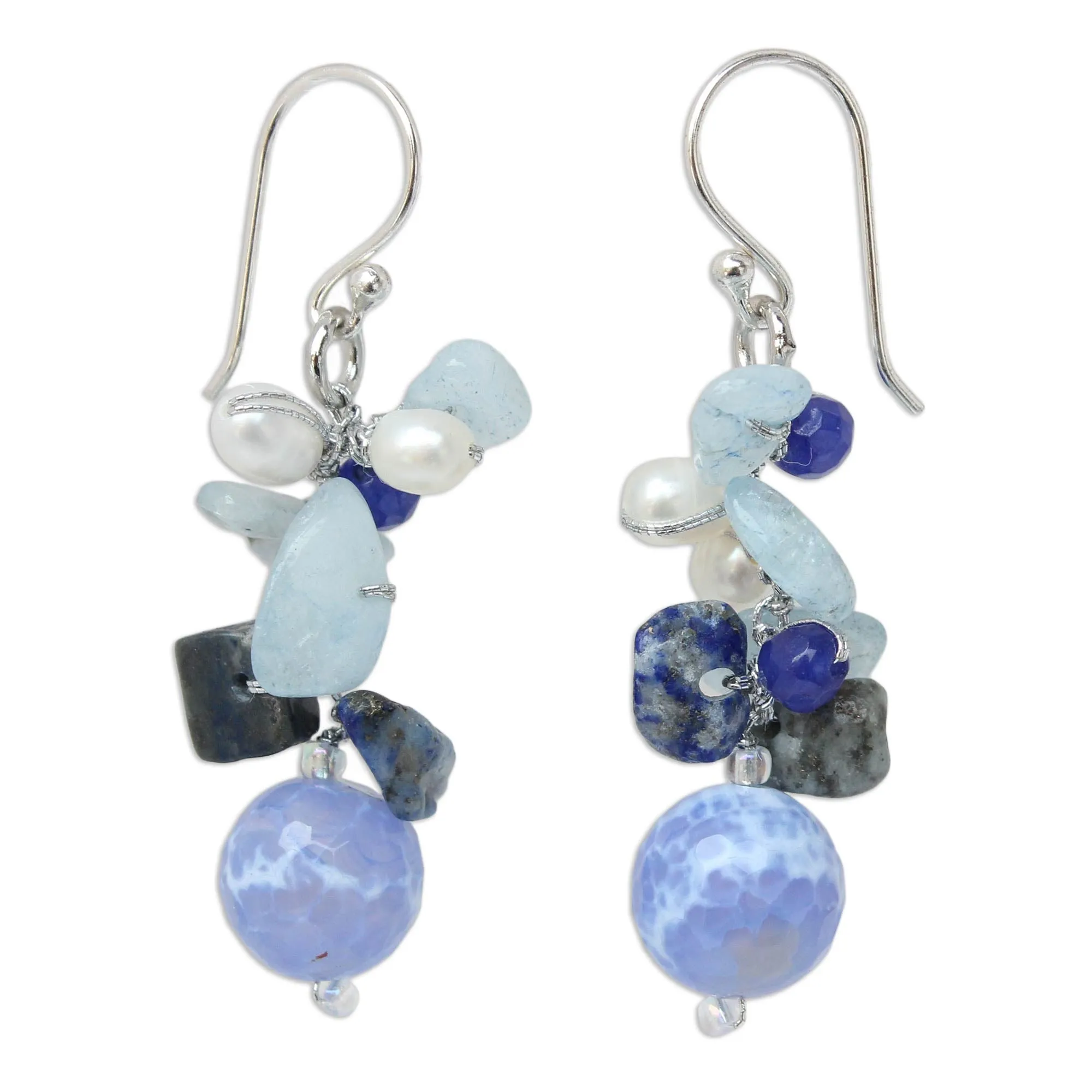 Azure Love Beaded Gemstone Earrings