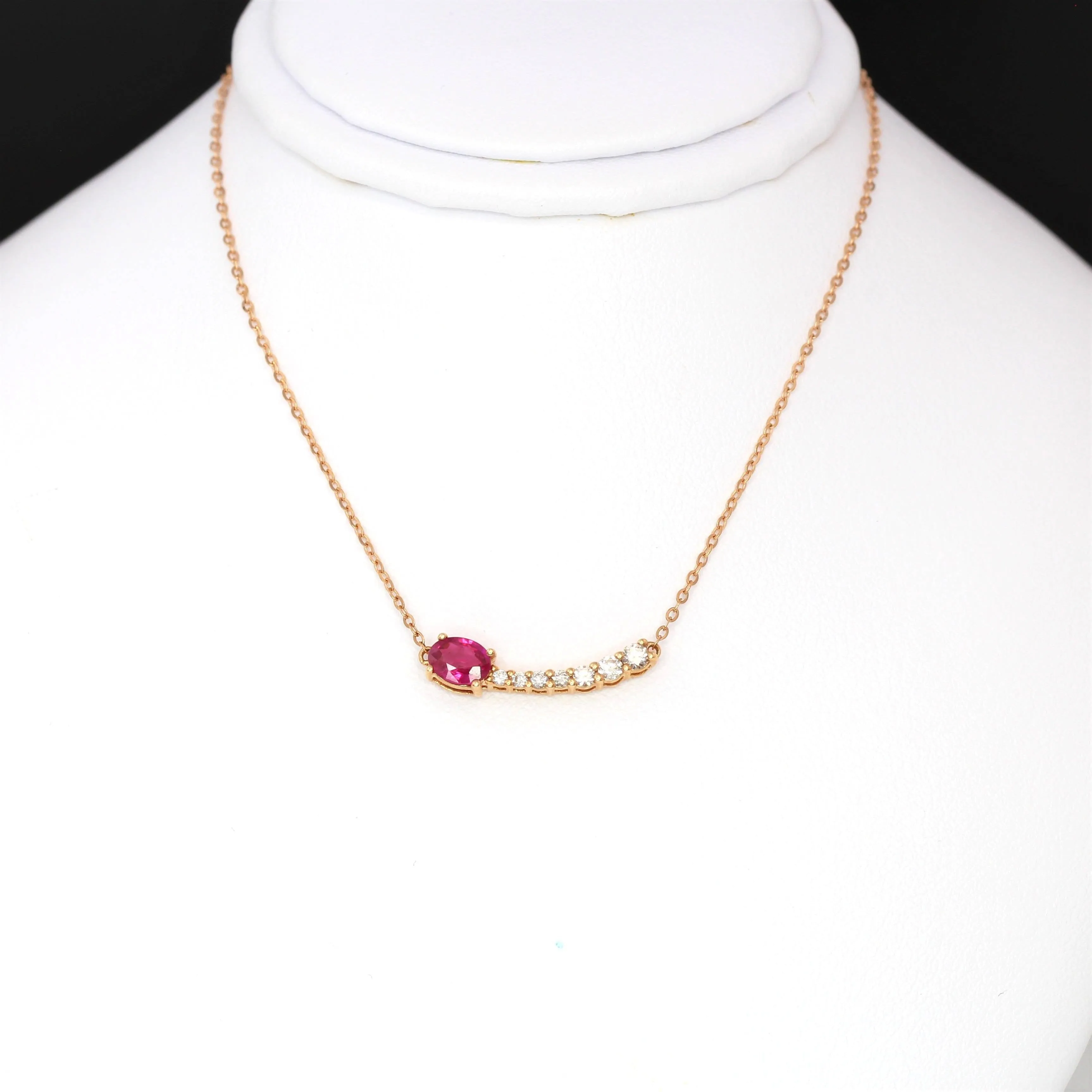 Baikalla™ "Shooting Star" 18K Rose Gold & Ruby Shooting Star .14 CTW Diamond Pendant Necklace