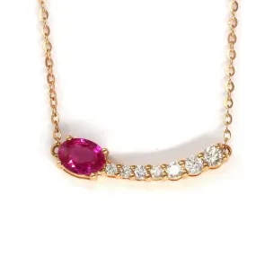 Baikalla™ "Shooting Star" 18K Rose Gold & Ruby Shooting Star .14 CTW Diamond Pendant Necklace