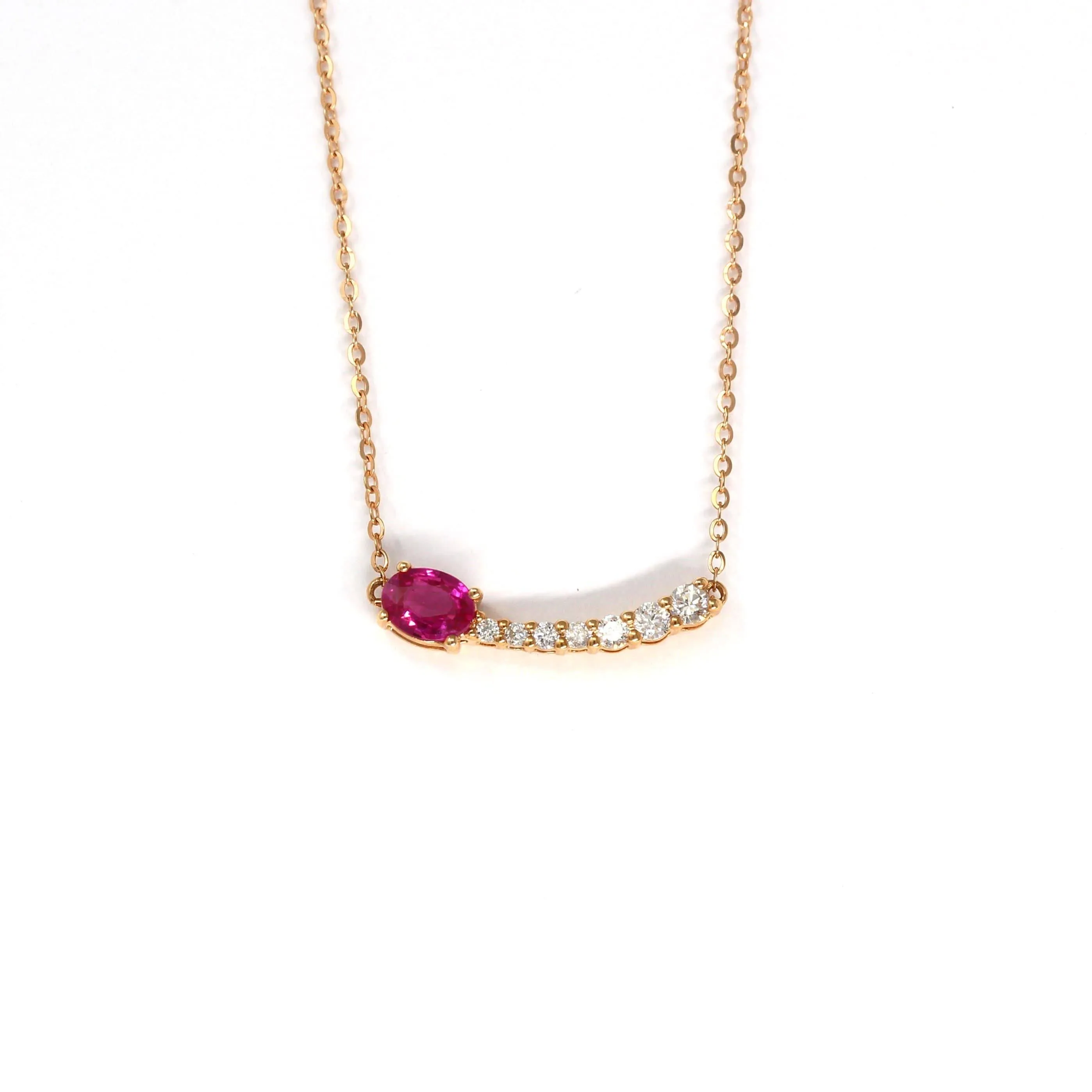 Baikalla™ "Shooting Star" 18K Rose Gold & Ruby Shooting Star .14 CTW Diamond Pendant Necklace