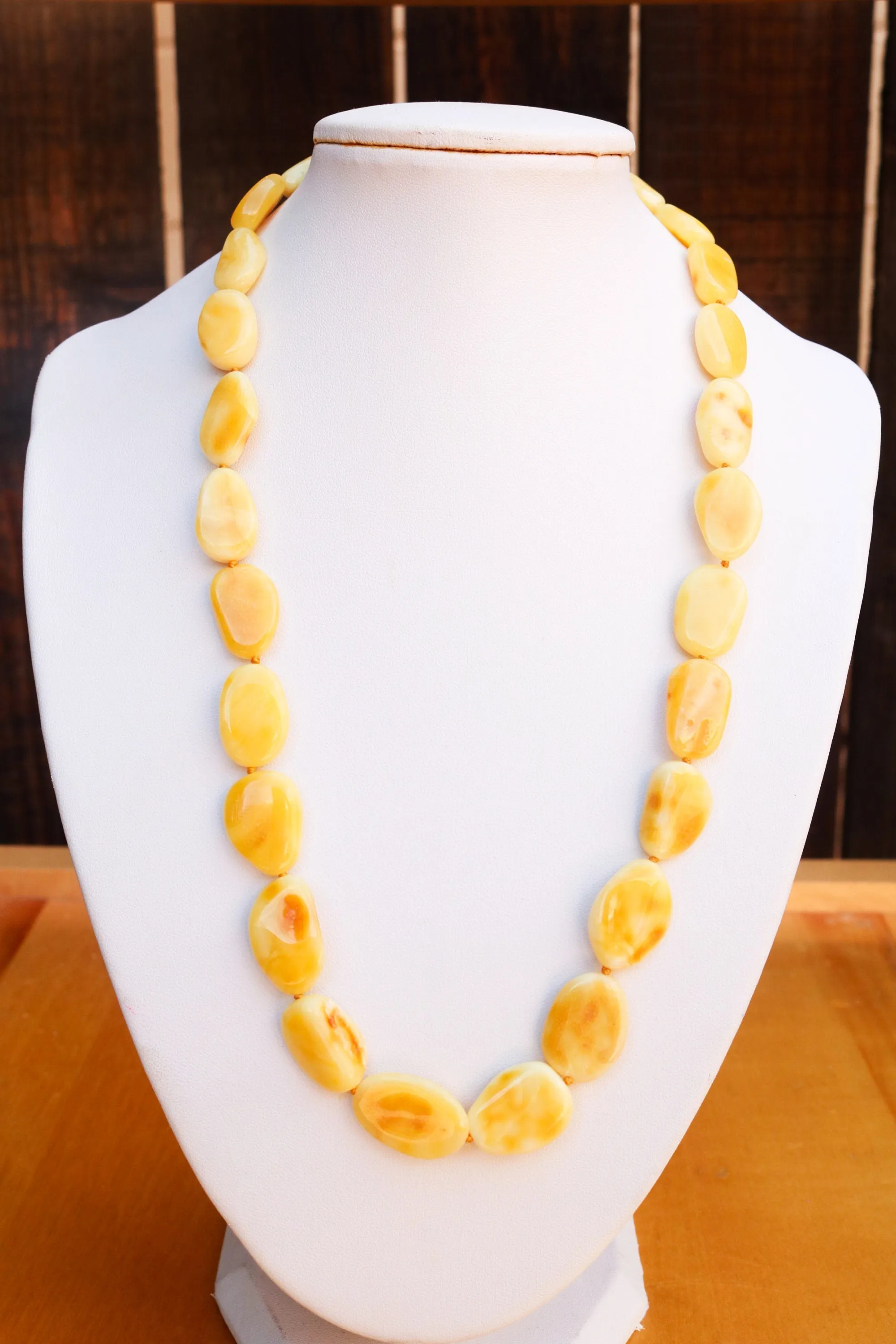 Baltic Amber Butterscotch Necklace Natural Yellow Beads Jewelry 20" 20.6 gram