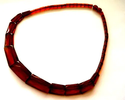 Baltic Amber Choker Necklace Cleopatra Faceted Cognac 19.2" 32.3 gram