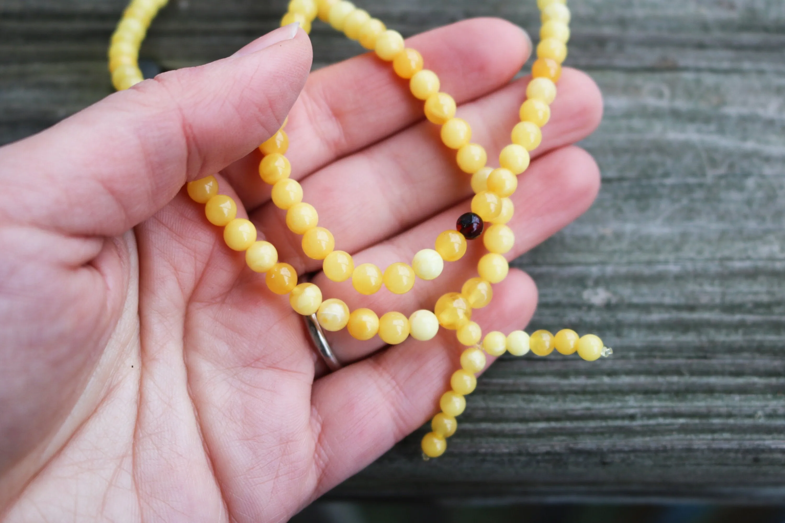 Baltic Amber Mala Prayer Ball Beads Butterscotch Buddhist Natural Untreated 11.6 gram 6 mm