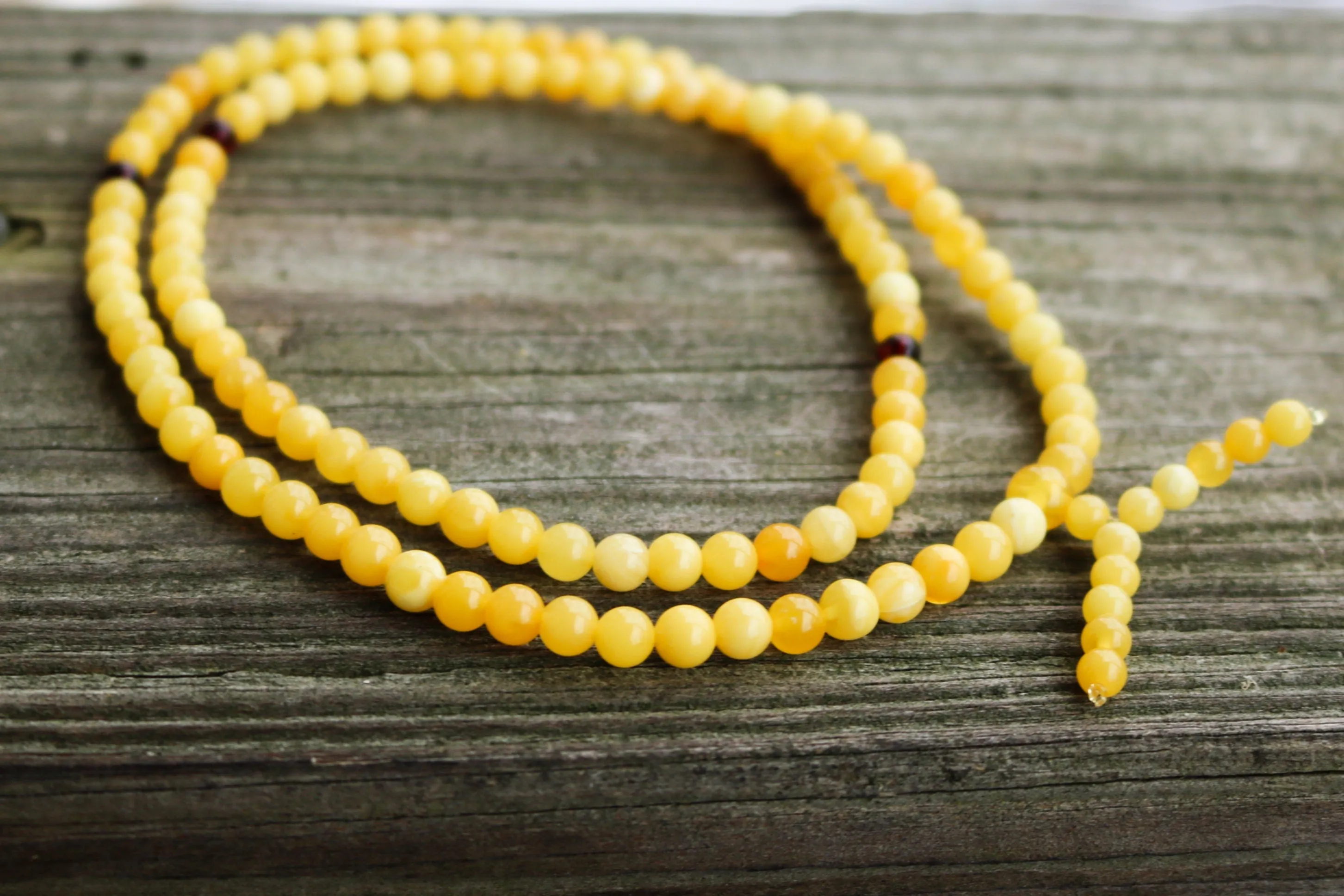 Baltic Amber Mala Prayer Ball Beads Butterscotch Buddhist Natural Untreated 11.6 gram 6 mm