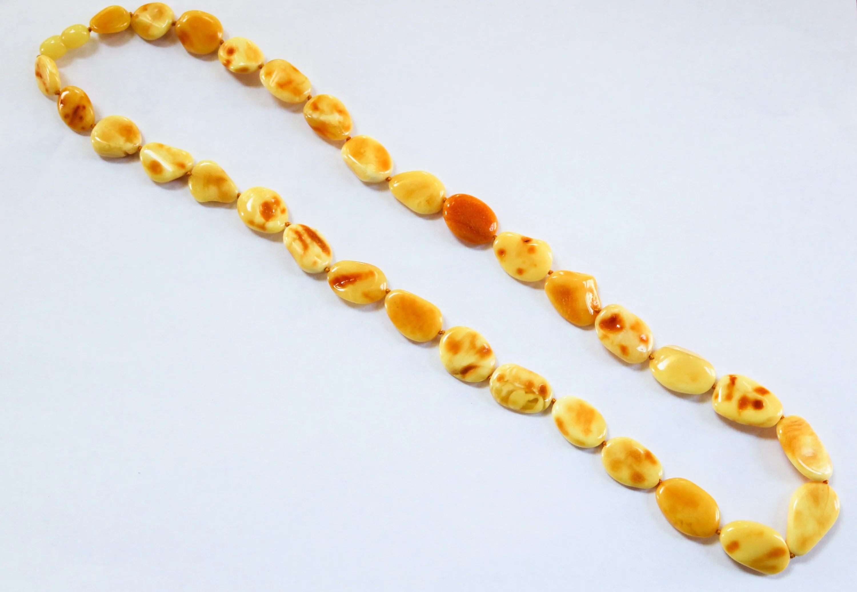 Baltic Amber Necklace Butterscotch Jewelry Natural Untreated Yellow 24" 25.6 gram