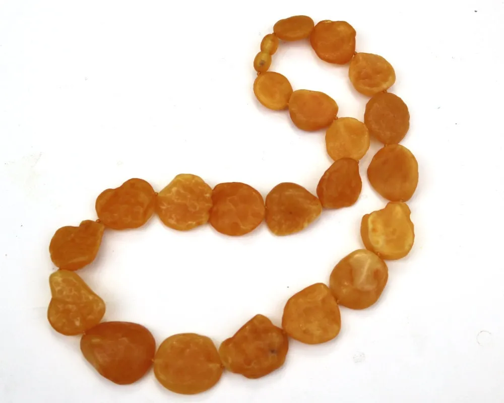 Baltic Amber Necklace Nodules Drops Natural Untreated Caramel Unisex Raw Jewelry 19" 38.6 gram