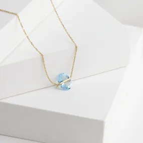 Band one-of-a-kind oval aquamarine necklace