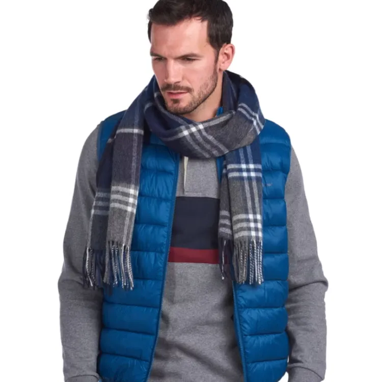 Barbour Kindar Check Tartan Scarf - Navy-Grey