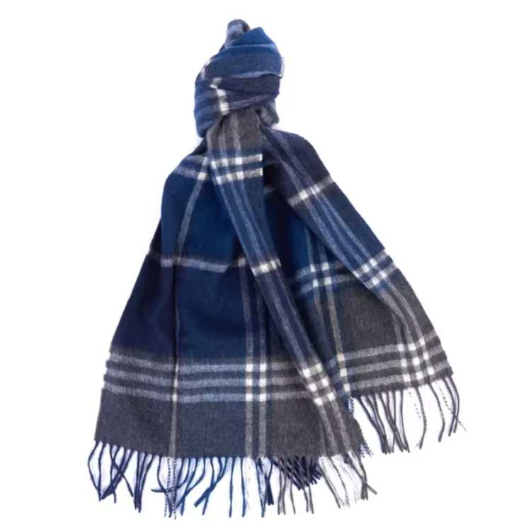 Barbour Kindar Check Tartan Scarf - Navy-Grey