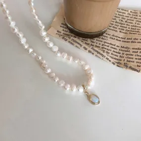 Baroque Pearl Moonstone Necklace