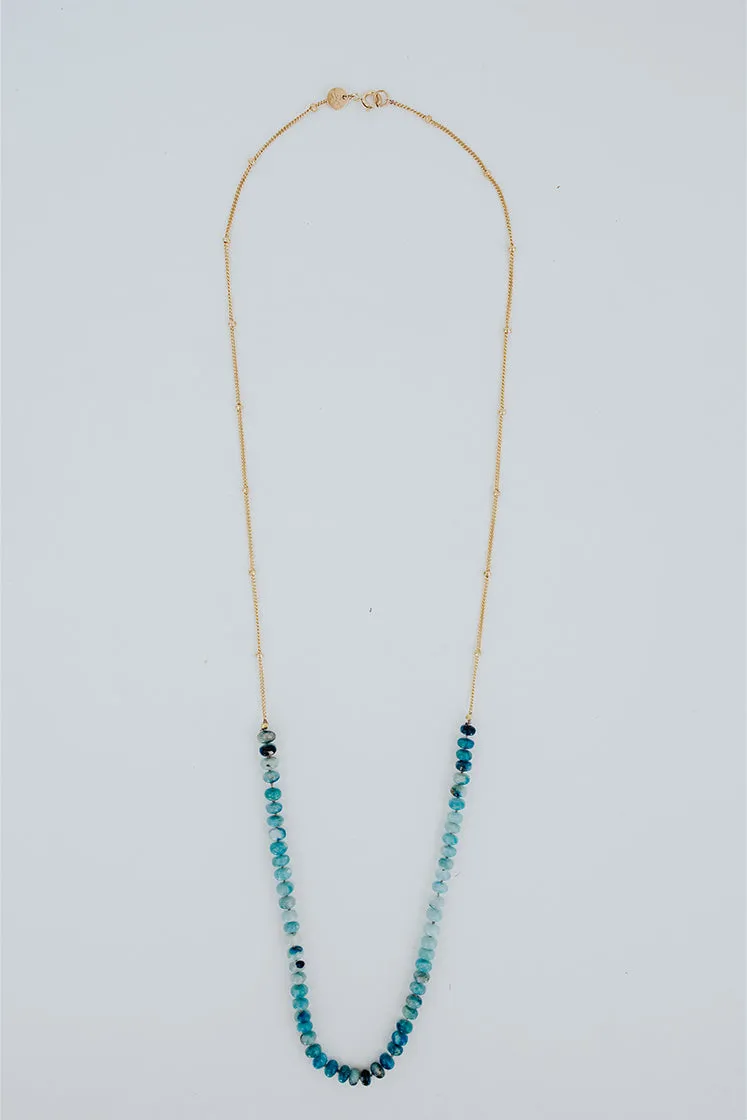 Beaded Gemstone with Chain Necklace - Afghanite