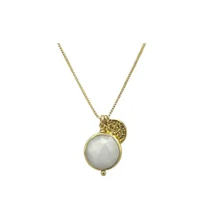 Bezel Set Gemstone Cluster Necklace: Moonstone (NGCH7446MN)