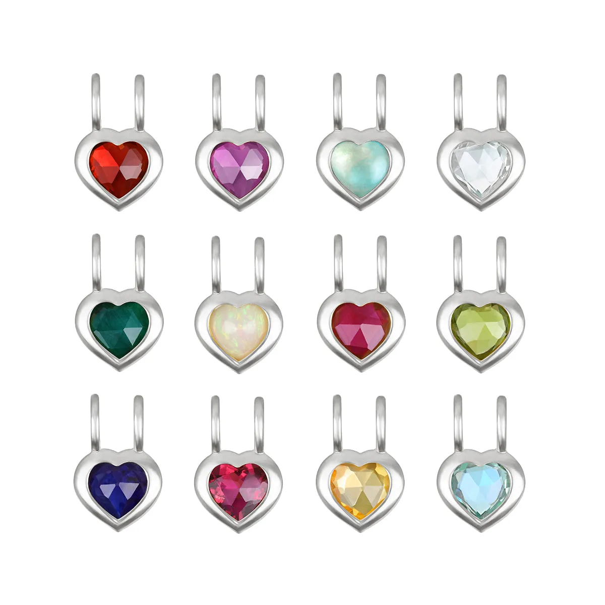 Birthstone Heart Necklace - March Aquamarine