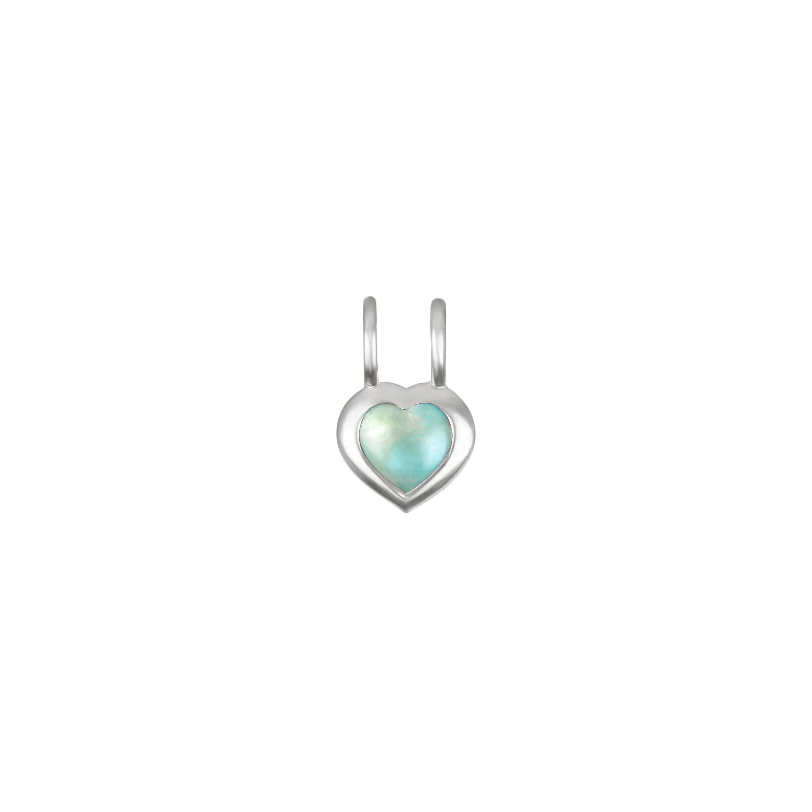 Birthstone Heart Necklace - March Aquamarine