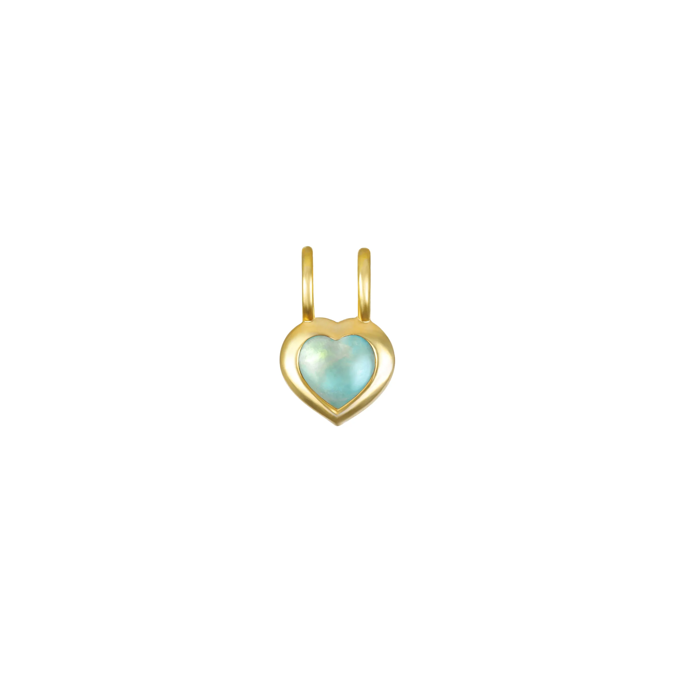 Birthstone Heart Necklace - March Aquamarine