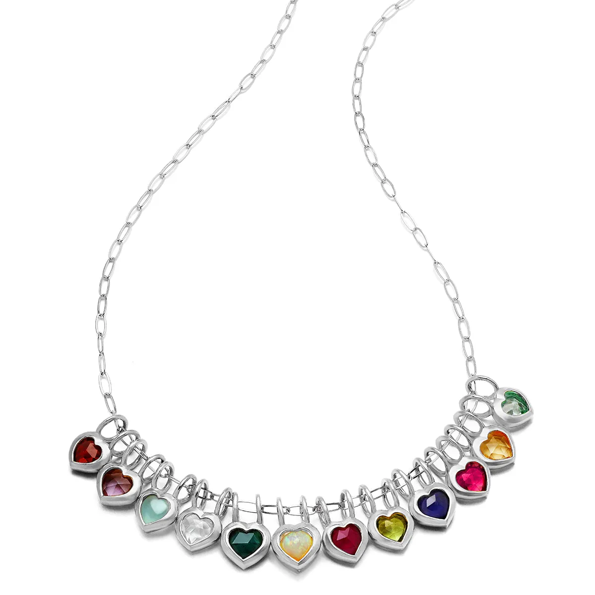 Birthstone Heart Necklace - March Aquamarine