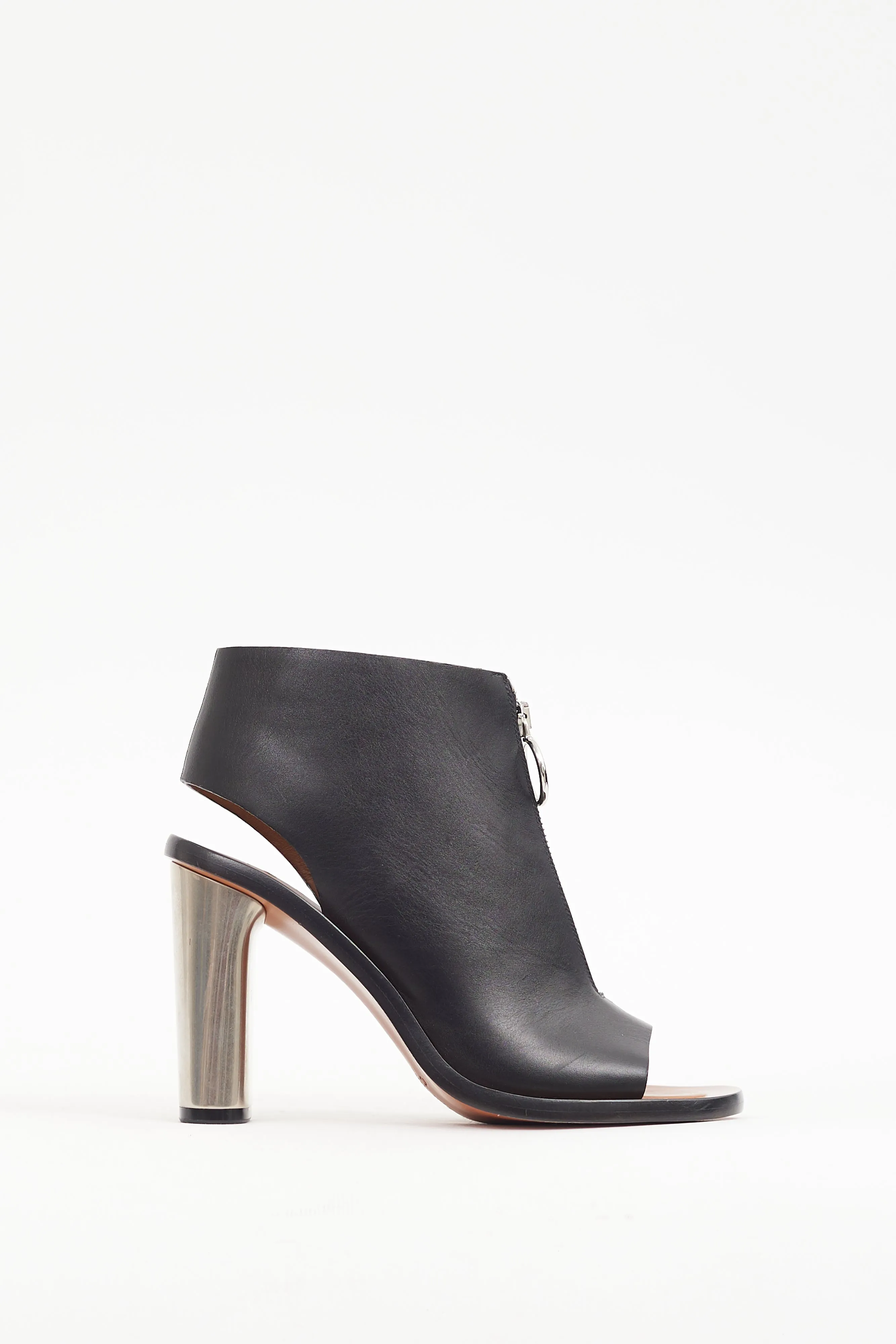 Black & Silver Leather Bam Spartan Bootie