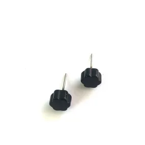 Black Deco Daisy Stud Earrings