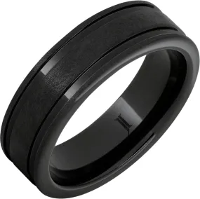 BLACK DIAMOND CERAMIC RING WITH STONE FINISH