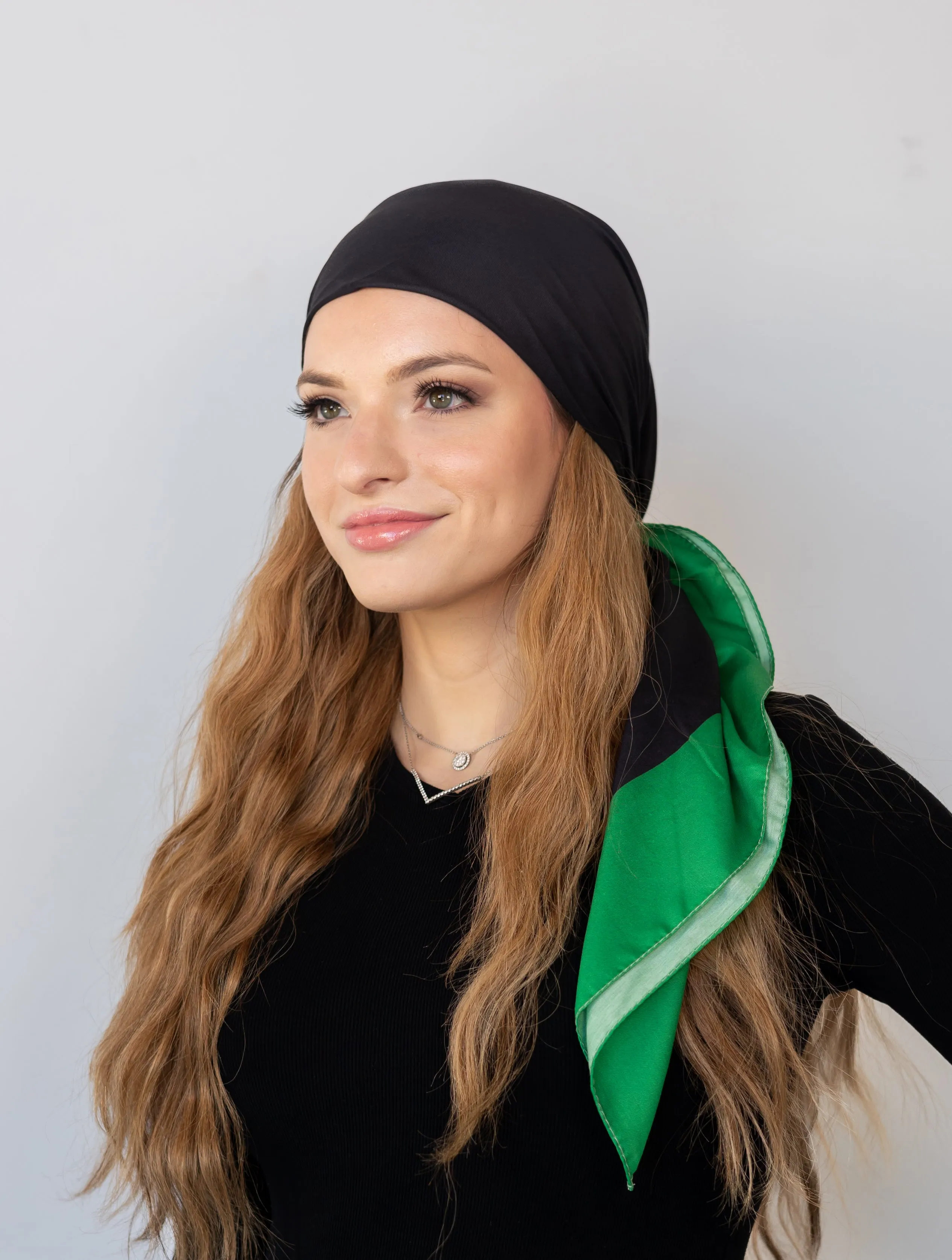 Black With Bottega Border Head Scarf