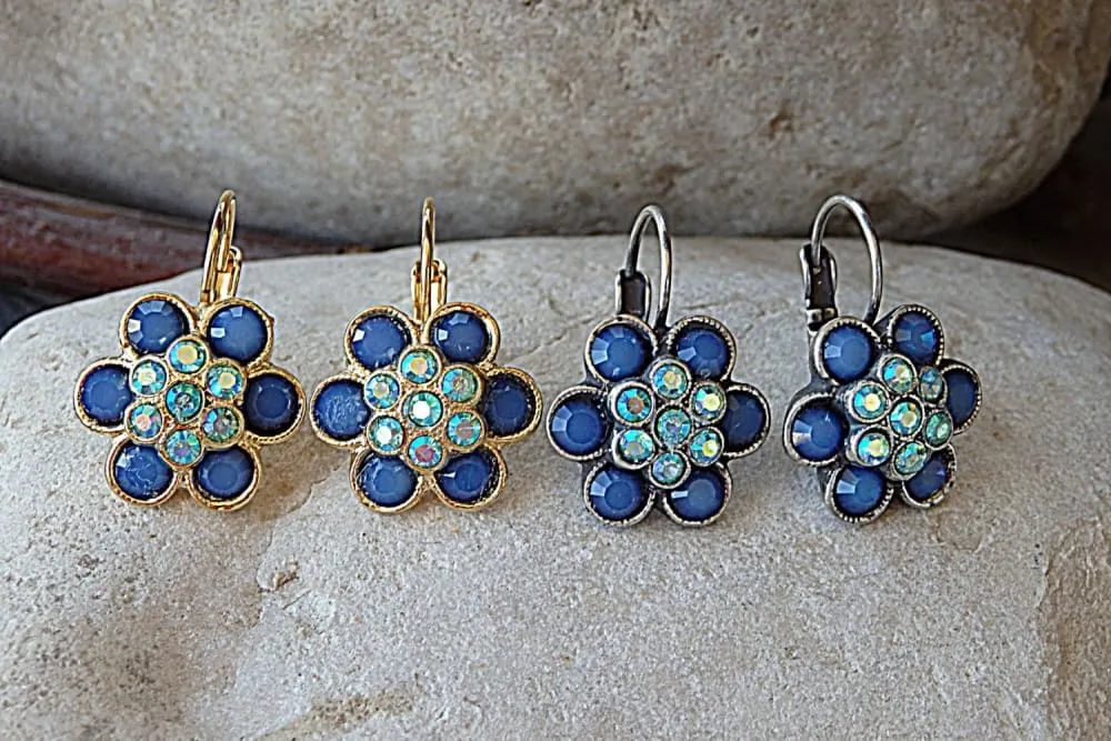 Blue Flower Earrings