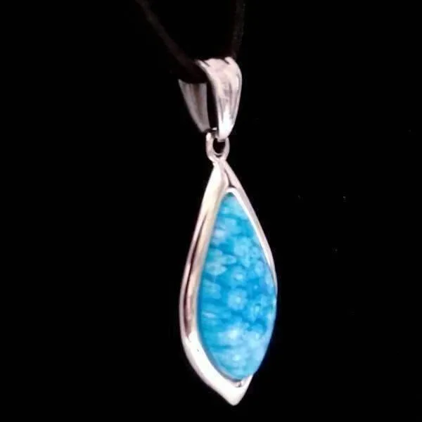 Blue Millefiore Italian Glass Teardrop Necklace