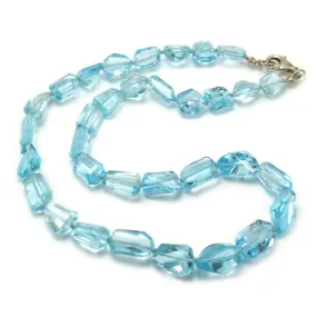 Blue Topaz Necklace with Sterling Silver Trigger Clasp