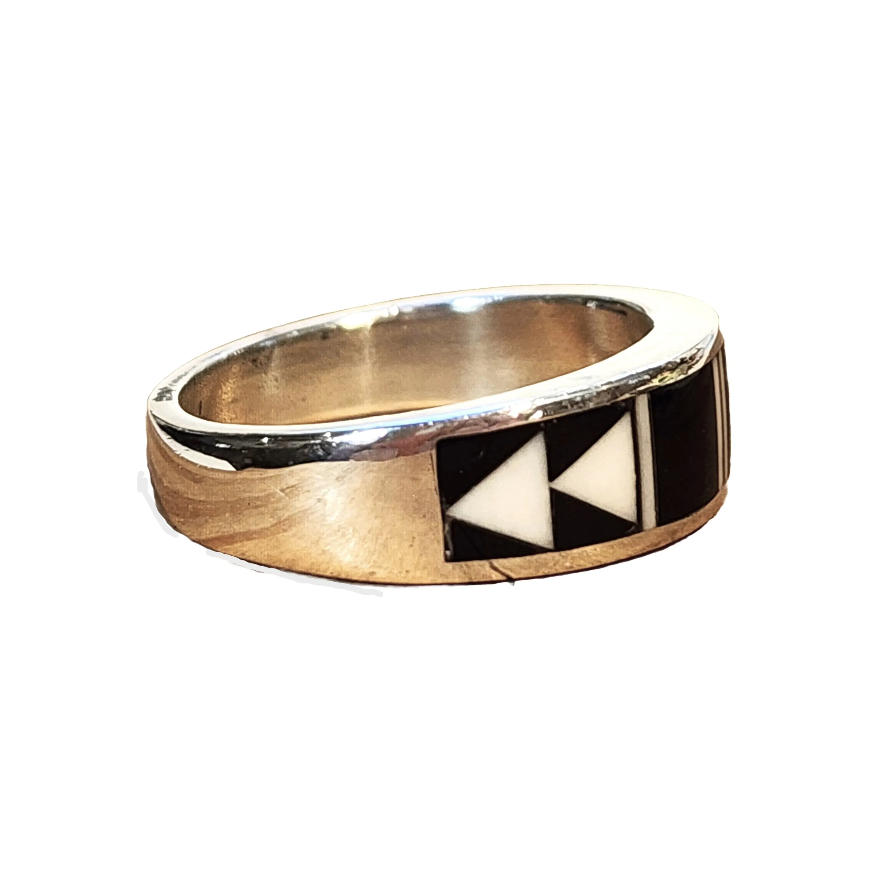 Bold Navajo Inlay Ring - Size 12