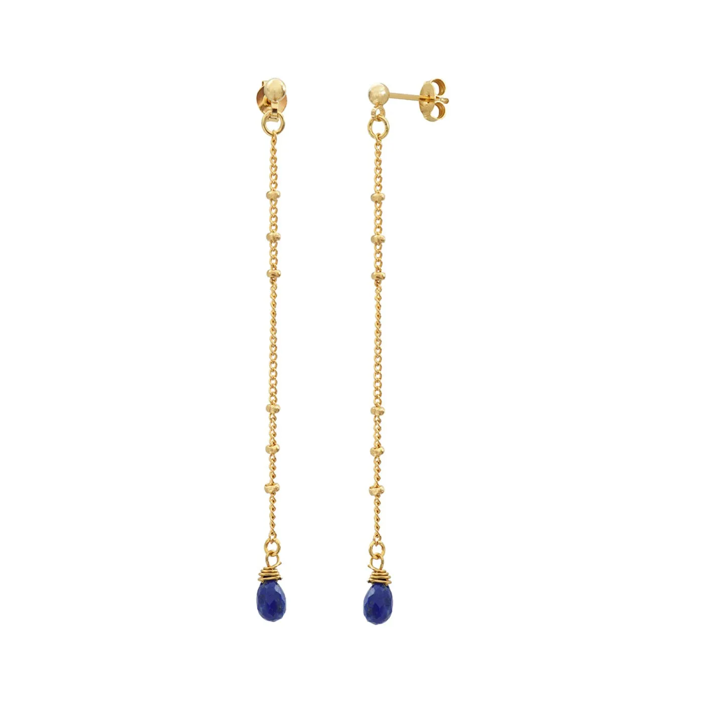 Boucles D'Oreilles Longues Danae Lapis Lazuli