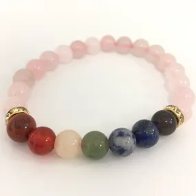 Bracelet -7 Chakra - Rose Quartz