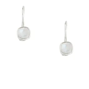 Bulan Rainbow Moonstone Earrings, Sterling Silver