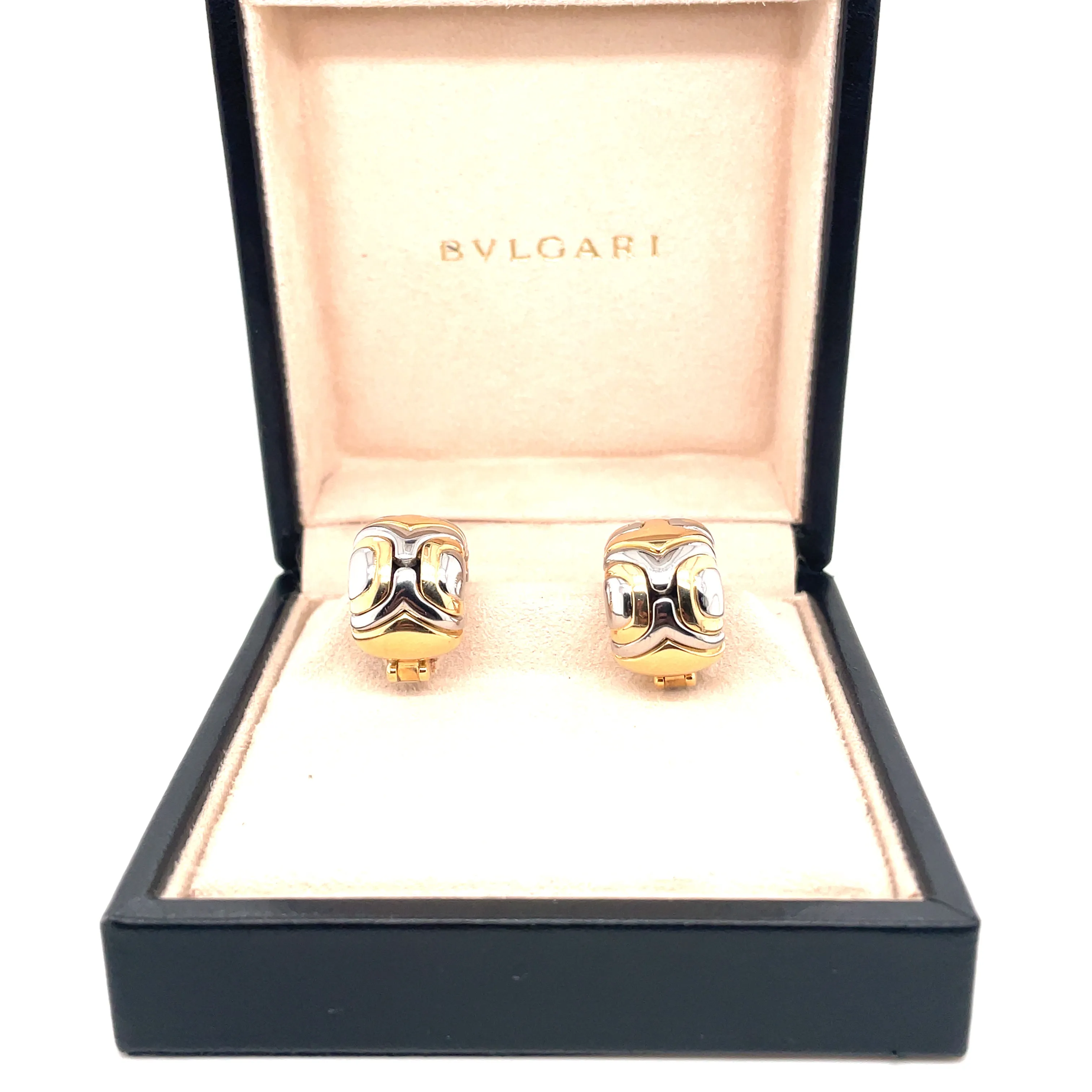 Bulgari Alveare Gold Stainless Steel Hoop Earrings