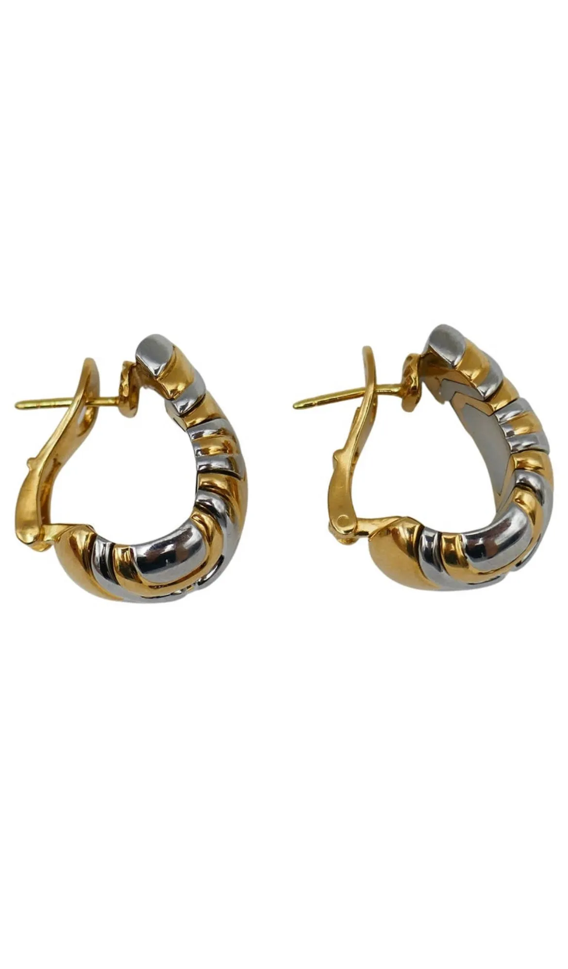 Bulgari Alveare Gold Stainless Steel Hoop Earrings