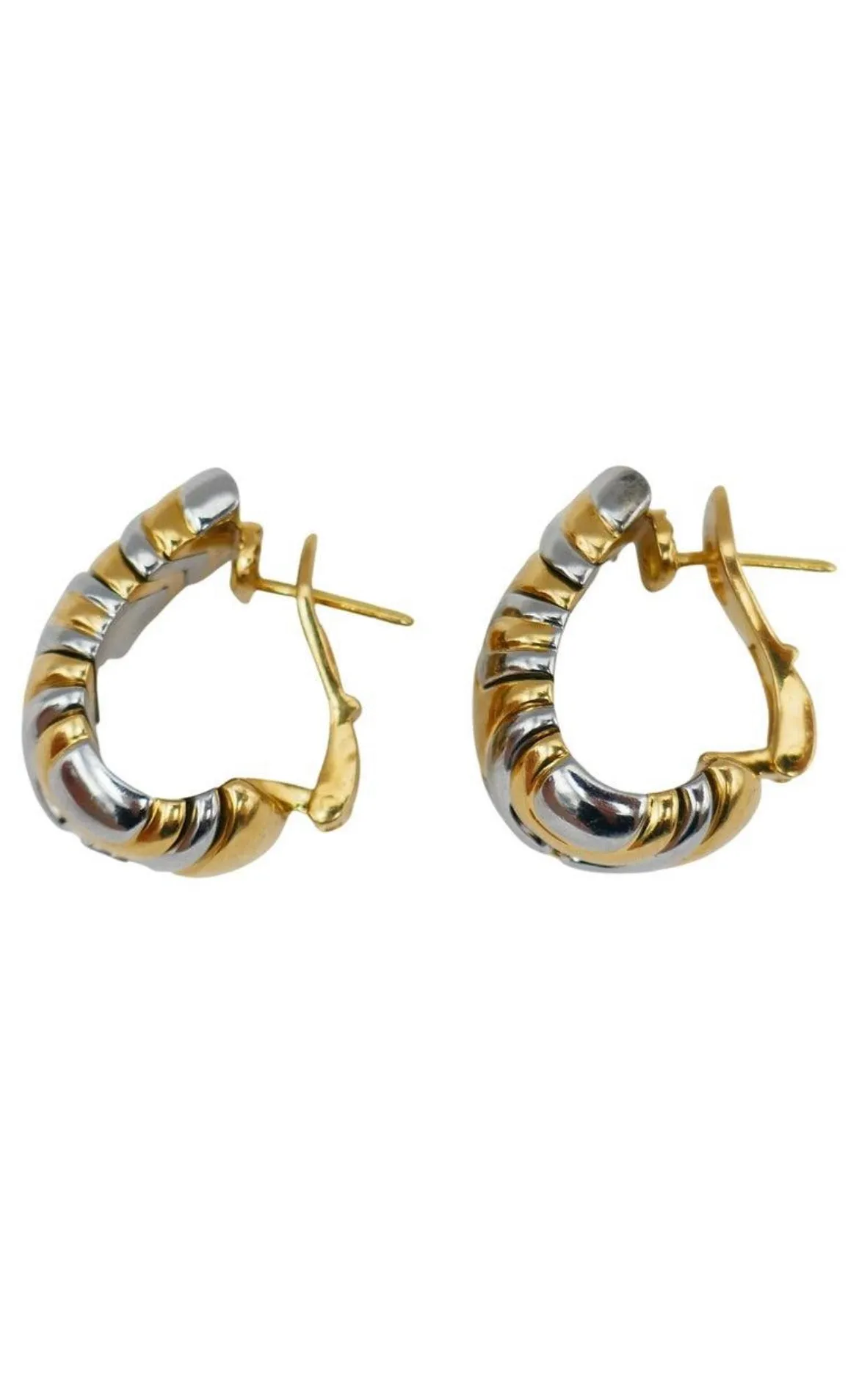 Bulgari Alveare Gold Stainless Steel Hoop Earrings