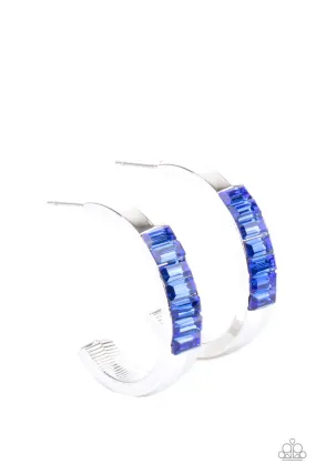 Bursting With Brilliance - Blue Bling Earrings - Paparazzi