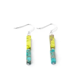 Carrie Elspeth Turquoise & Lime Jasper Semi-Precious Beaded Earrings