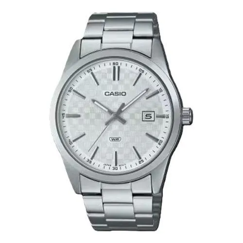 CASIO DATE CARBON LOOK DIAL -Silver