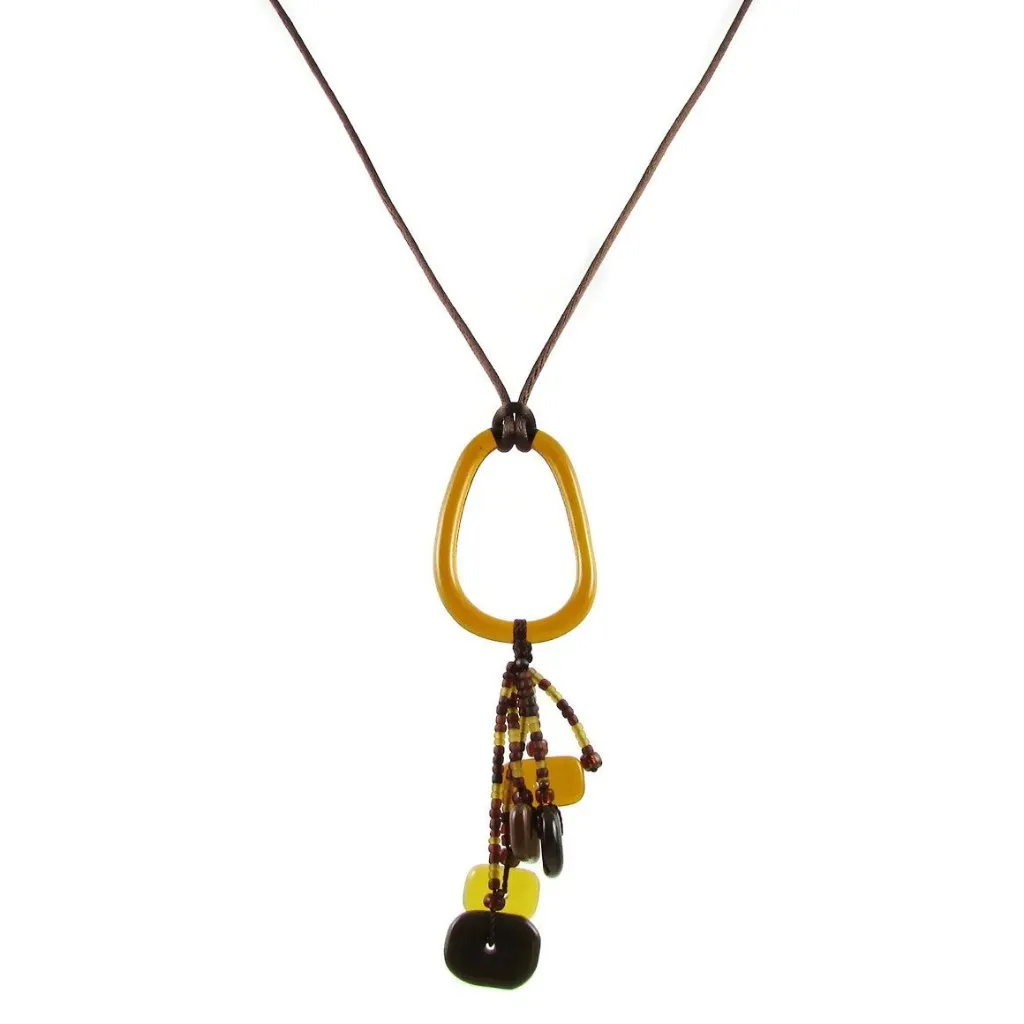 Chaquiras Glass Necklace - Amber