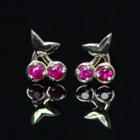 Cherry Fruit Studs - Rubies