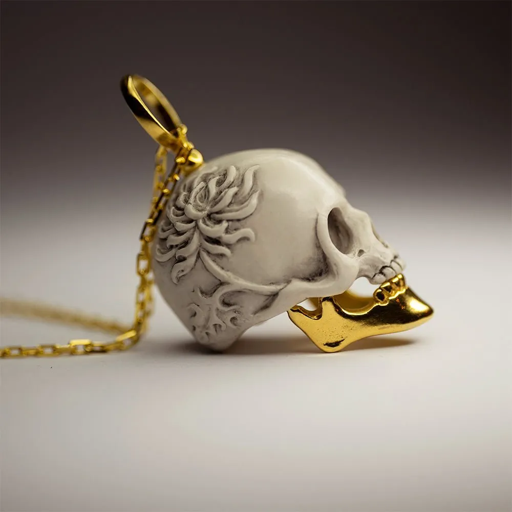 Chrysanthemum Skull pendant