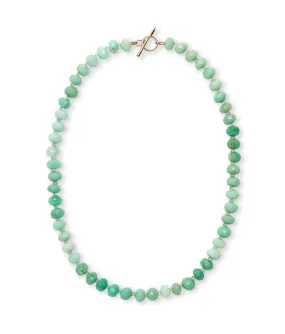 Chrysoprase & Aquamarine 14k Gold Necklace