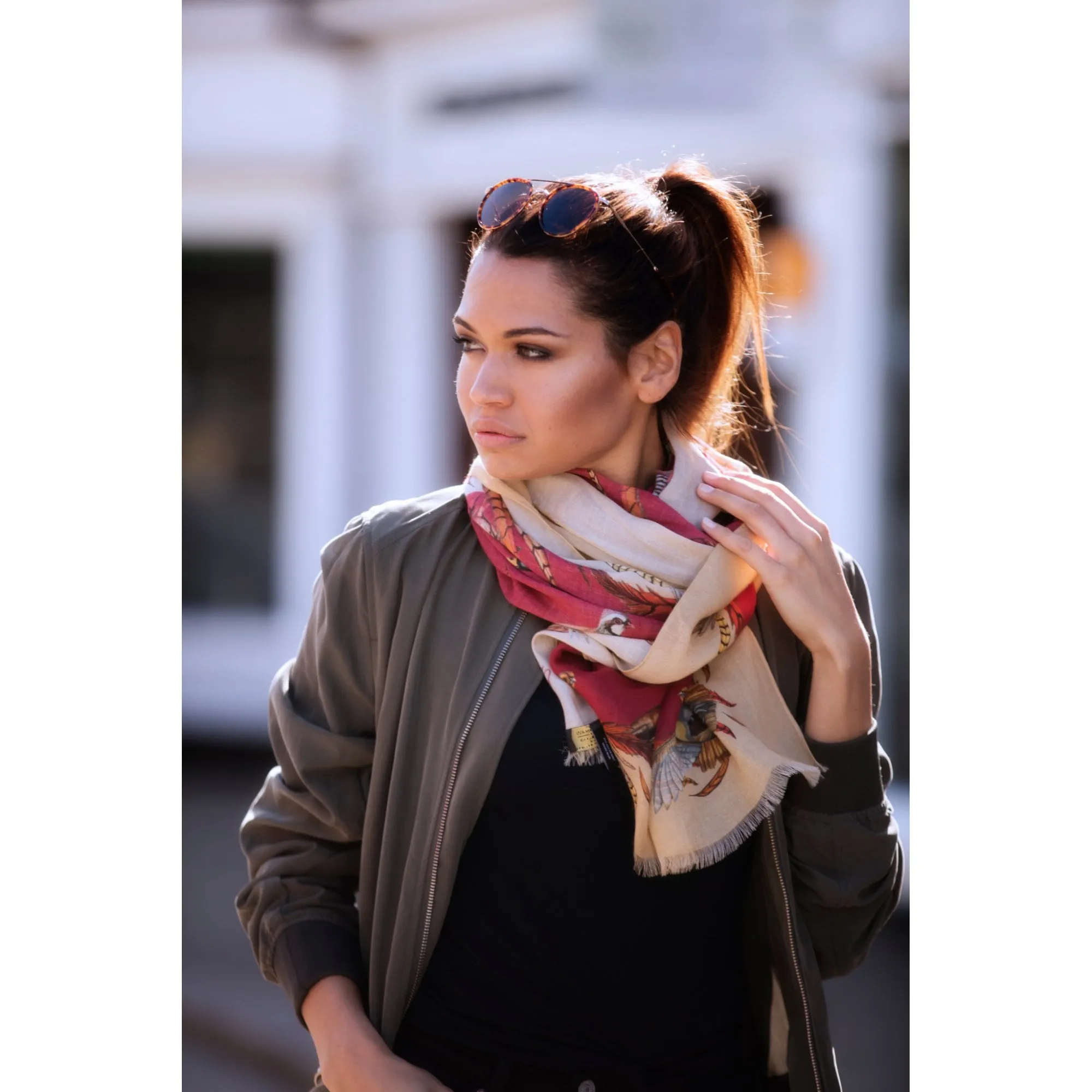 Clare Shaw Ladies Cashmere Scarf - Royal Flush