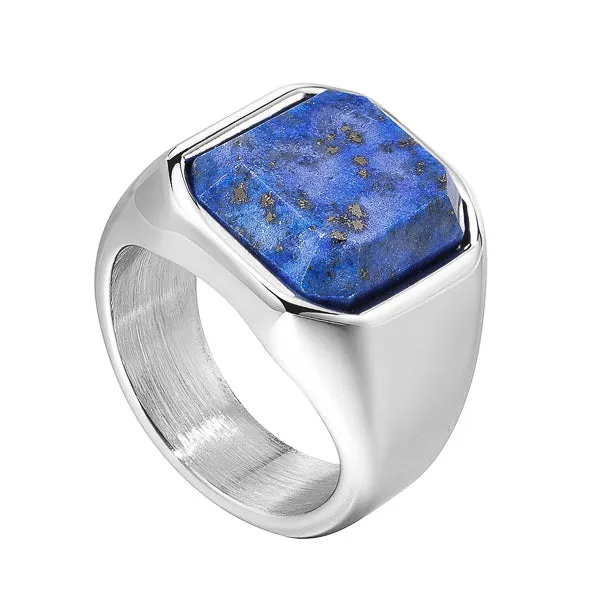 Classy Men Square Blue Lapis Lazuli Ring