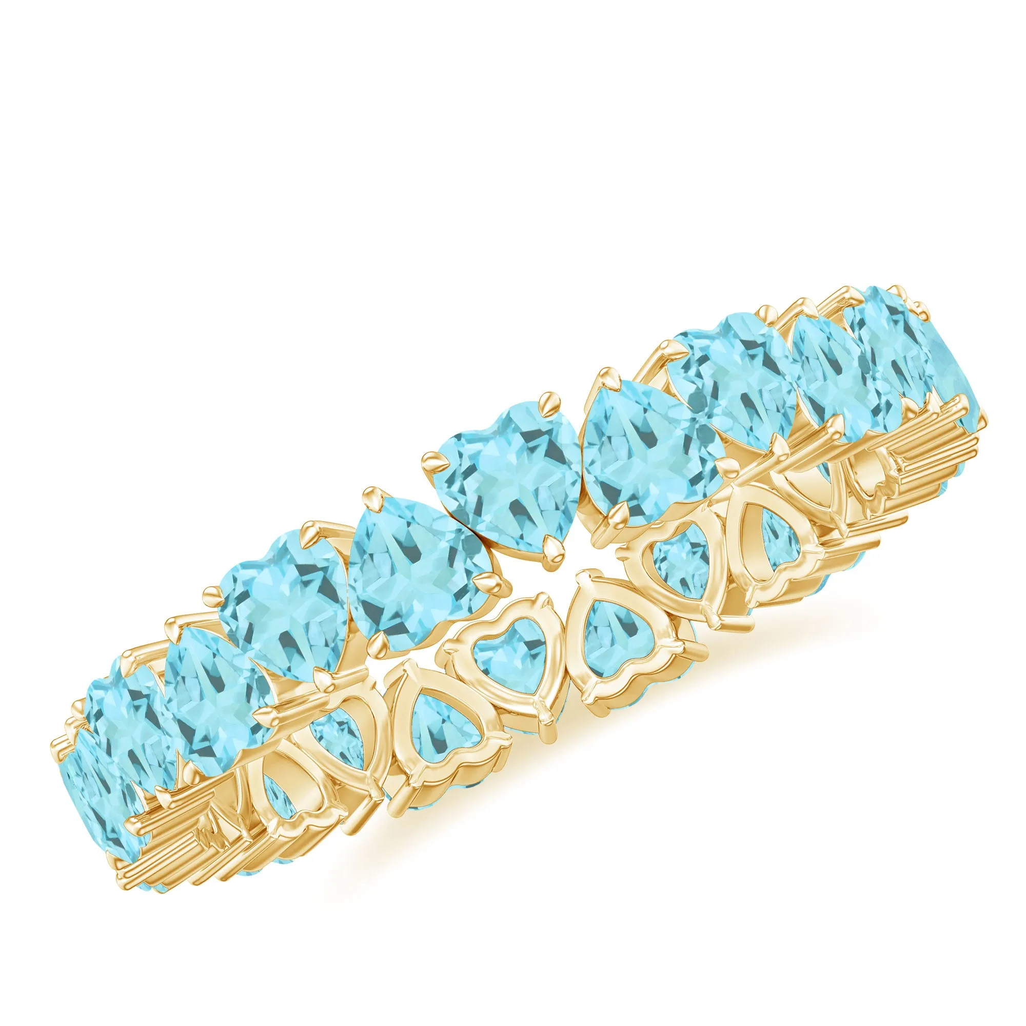 Claw Set Sky Blue Topaz Eternity Ring for Women