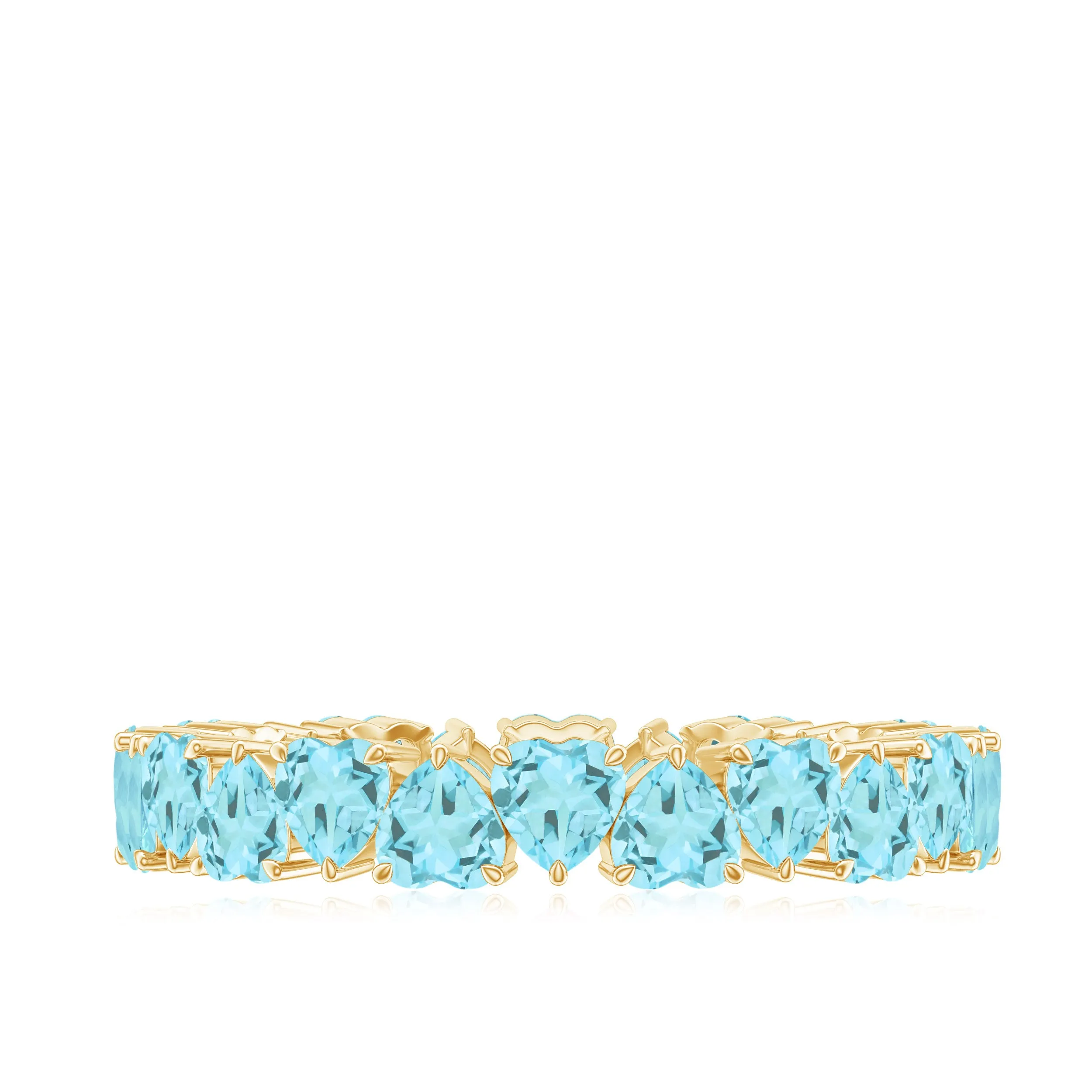 Claw Set Sky Blue Topaz Eternity Ring for Women